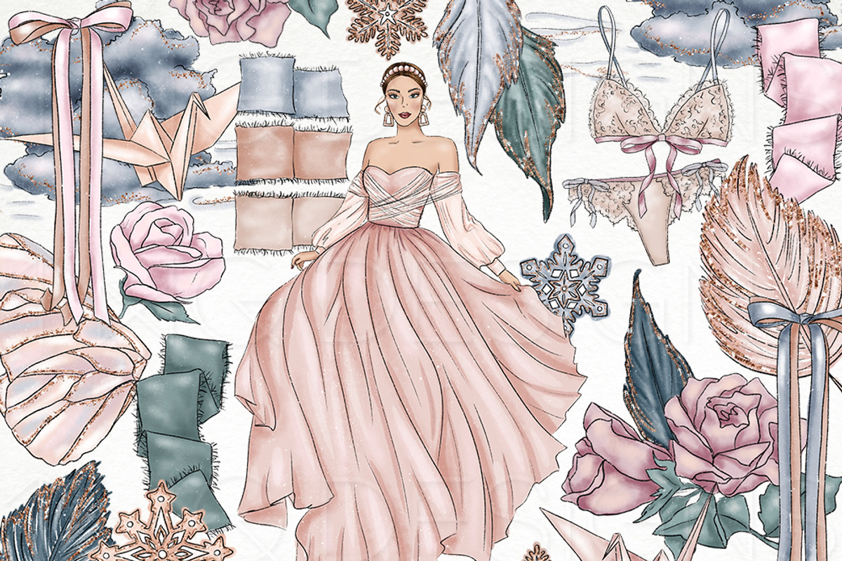 Whimsical Girly Clip Art Bundle, an Illustration by TWG Designs (Photo 2 of 4)