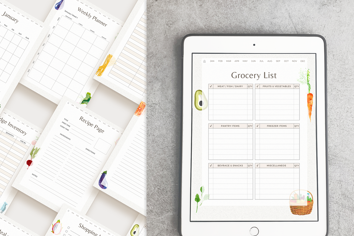 Canva Digital Meal Planner, a Design Template by Makii Templates (Photo 5 of 6)