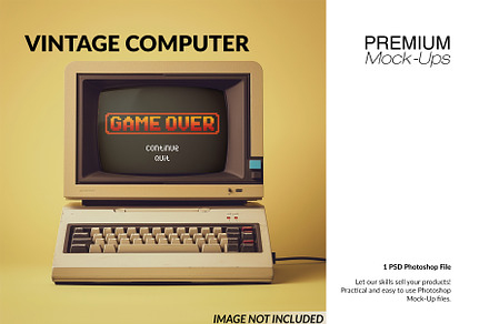 Vintage Computer Mockup, a Mac Mockup by mock-ups
