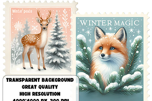 Winter Postage Stamps