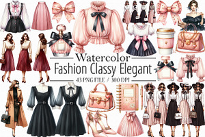 Fashion Classy Elegant Woman Clipart, an Illustration by Libby Wishes
