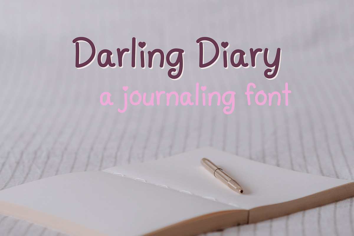 Darling Diary Font, a Handwritten Font by noonsun (Photo 1 of 5)