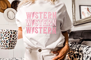 Western Cowgirl Sublimation Design