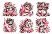 Whimsical Summer Cats Clipart, an Illustration by Libby Wishes (Thumbnail 5 of 5)