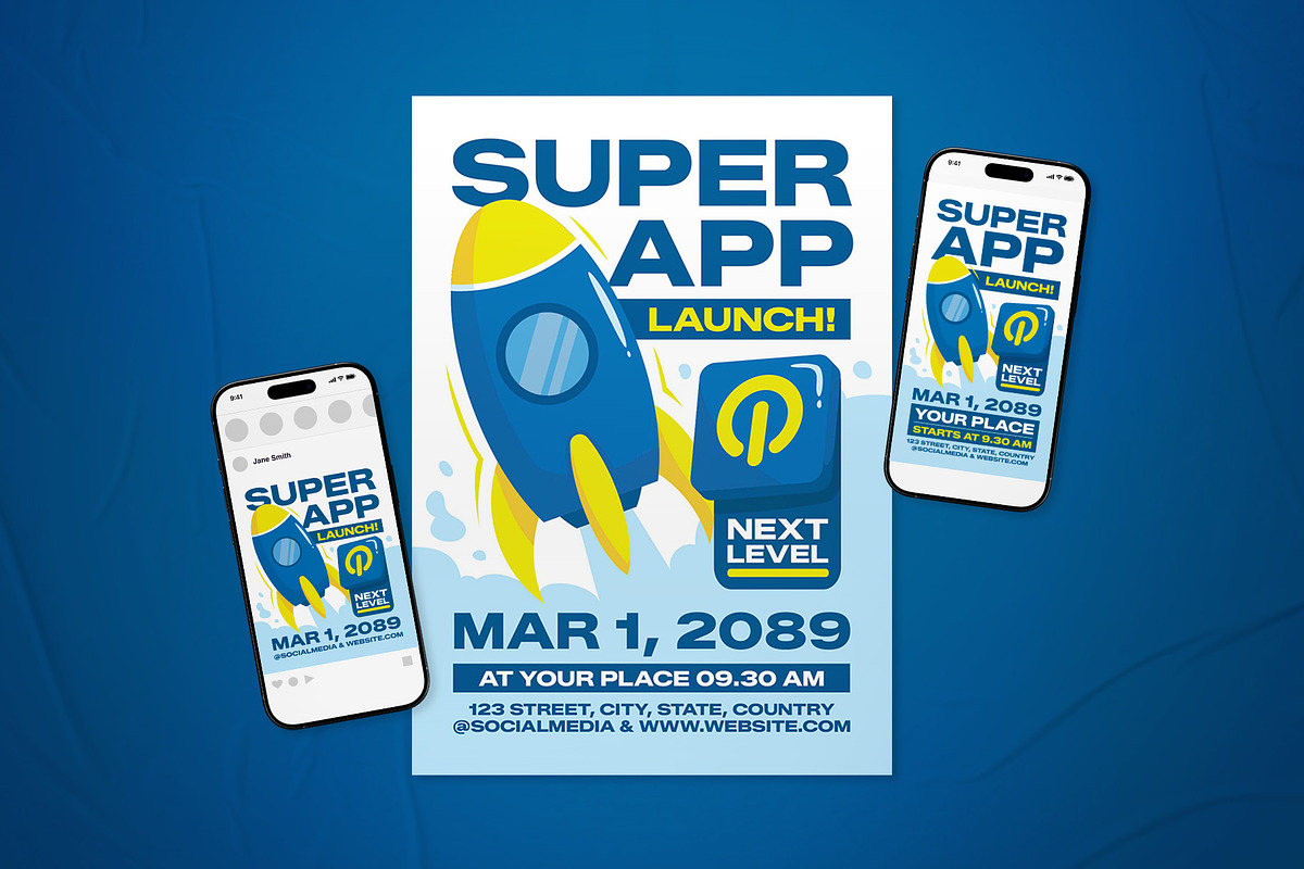App Launch Event Flyer Set, a Flyer Template by The Good Store (Photo 1 of 2)