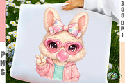 Cute Coquette Easter Bubblegum Bunny, an Illustration by Craft Nest (Thumbnail 1 of 6)