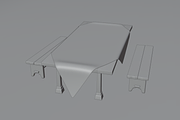 3D Medieval Wooden Banquet Table, a Furniture 3D Model by Dudukbersama (Thumbnail 2 of 2)