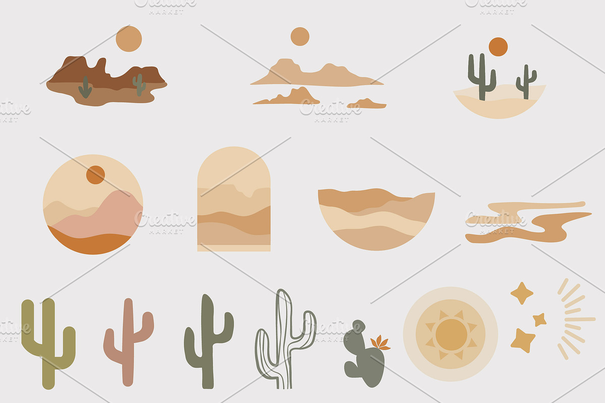 Boho Travel - 27 Logos & 45 Elements, a Work Illustration by Jake & Meg (Photo 5 of 7)