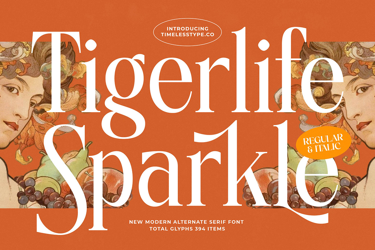Tigerlife Sparkle Modern Serif, a Serif Font by timelesstype.co (Photo 1 of 20)