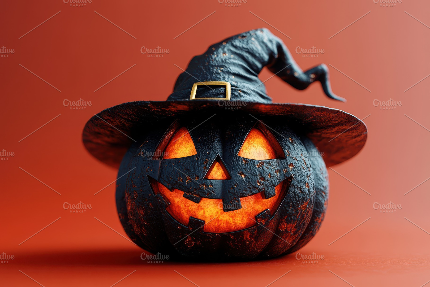Creative Halloween pumpkin with a wi, a Photo by Tanuart