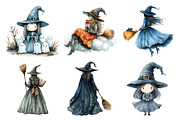 Watercolor Halloween Witch Clipart, an Illustration by Daily.Designs (Thumbnail 4 of 5)