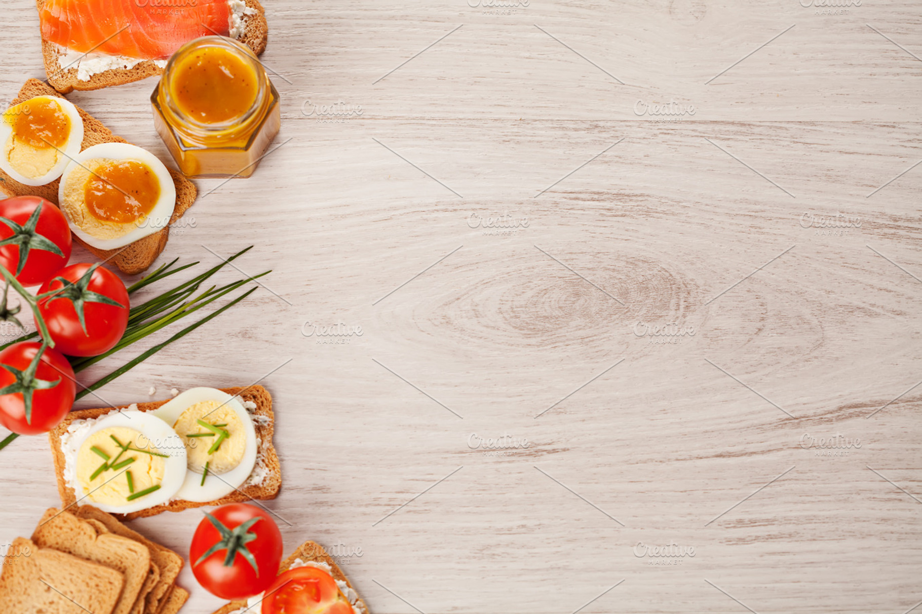 Tasty Canapes Food Border Background Stock Photo Containing Background And