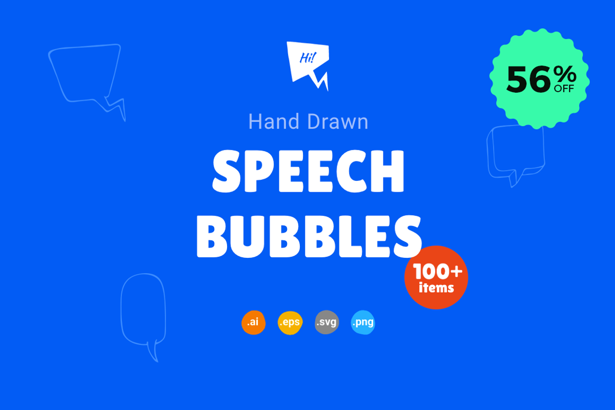 Hand Drawn Speech Bubbles - 56% OFF, an Illustration by 123done (Photo 1 of 5)