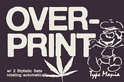 Overprint TM – Distressed Sans Serif, a Sans Serif Font by Type Mania (Thumbnail 1 of 10)
