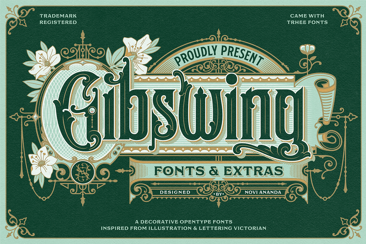 NS Gibswing Fonts + Extras, a Font by Novisouldado (Photo 1 of 11)