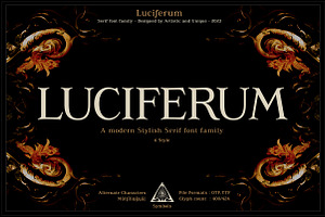Luciferum - Serif font family, a Serif Font by Artistic & Unique