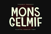 Monsgelmif Playful Display Font, a Sans Serif Font by Maulana Creative (Thumbnail 1 of 7)