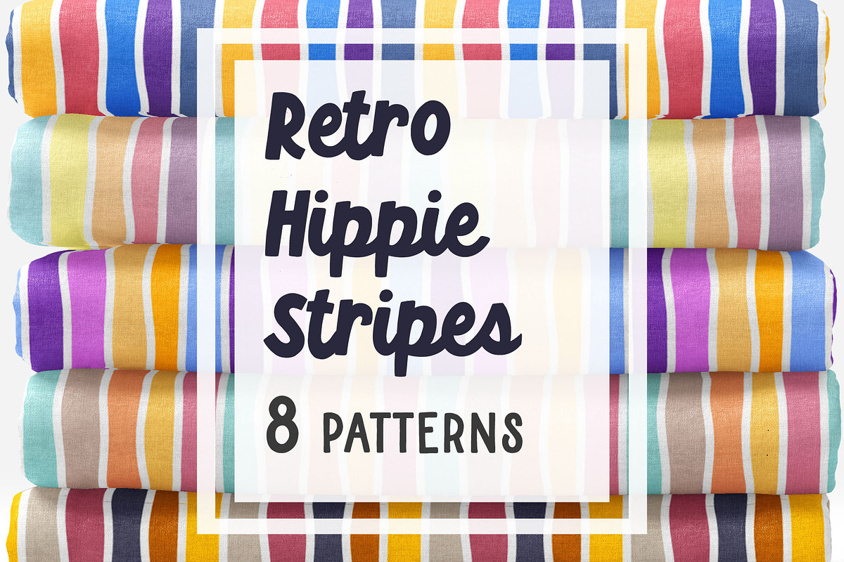 8 hand-drawn stripes stripe patterns, a Pattern Graphic by RevolutionizZed (Photo 1 of 6)