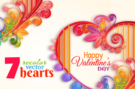 Quilling paper Valentine heart