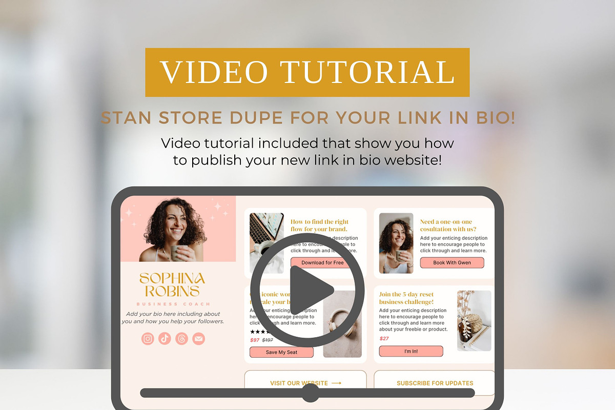 Link In Bio Template | Boho Coach, a Landing Page Template by Ciera Design Templates (Photo 6 of 9)