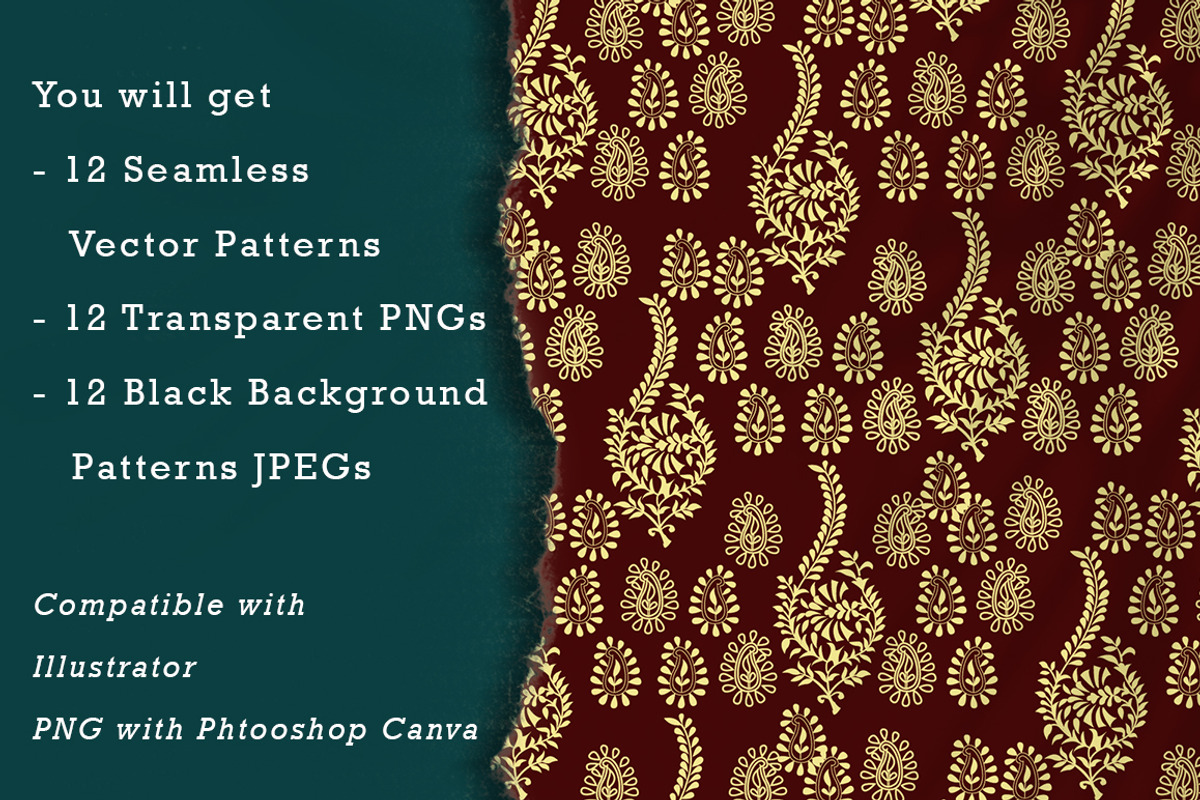Vintage Golden Stamp Patterns, a Pattern Graphic by Design Unique (Photo 5 of 12)