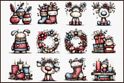Rustic Boho Christmas Clipart, an Illustration by Sublimation Artist (Thumbnail 3 of 6)