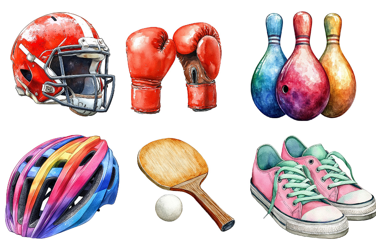 Watercolor Sport Clipart, an Illustration by Designworld (Photo 3 of 6)