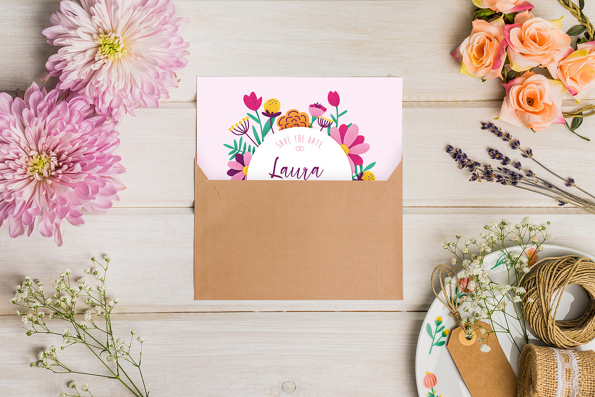Wedding invitation card - Flowers, a Decorative Illustration by Atelier Mélicope (Photo 2 of 2)