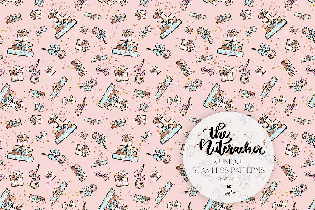 Nutcracker Christmas Magic Patterns, a Pattern Graphic by KaramfilaS (Photo 10 of 21)