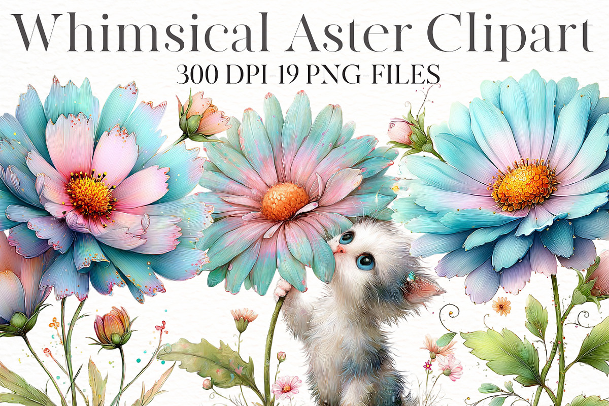 Whimsical Aster Clipart, an Illustration by Designworld (Photo 1 of 7)