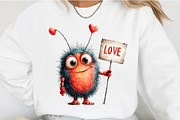 Cute Valentines Monster Clipart, an Illustration by OK Design (Thumbnail 6 of 6)