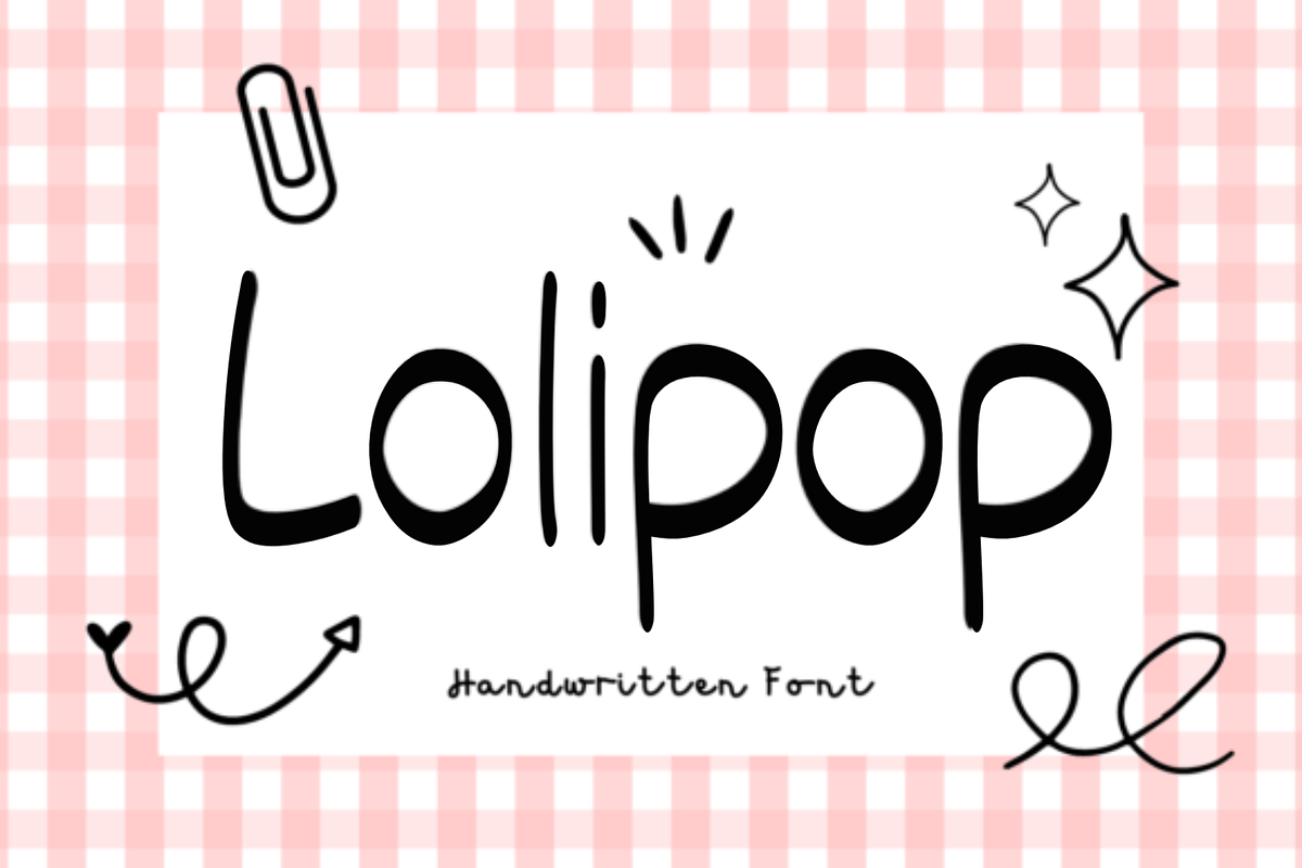 Lolipop Font, a Sans Serif Font by Cutie_Kate_Studio (Photo 1 of 13)