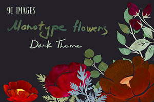 Dark theme Monotype Flowers
