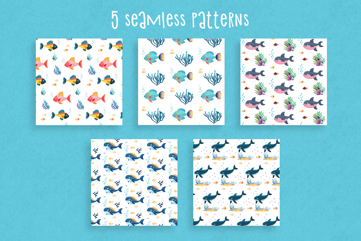 Cute fish and sealife design bundle, an Object Graphic by Doodle emporium (Photo 4 of 11)