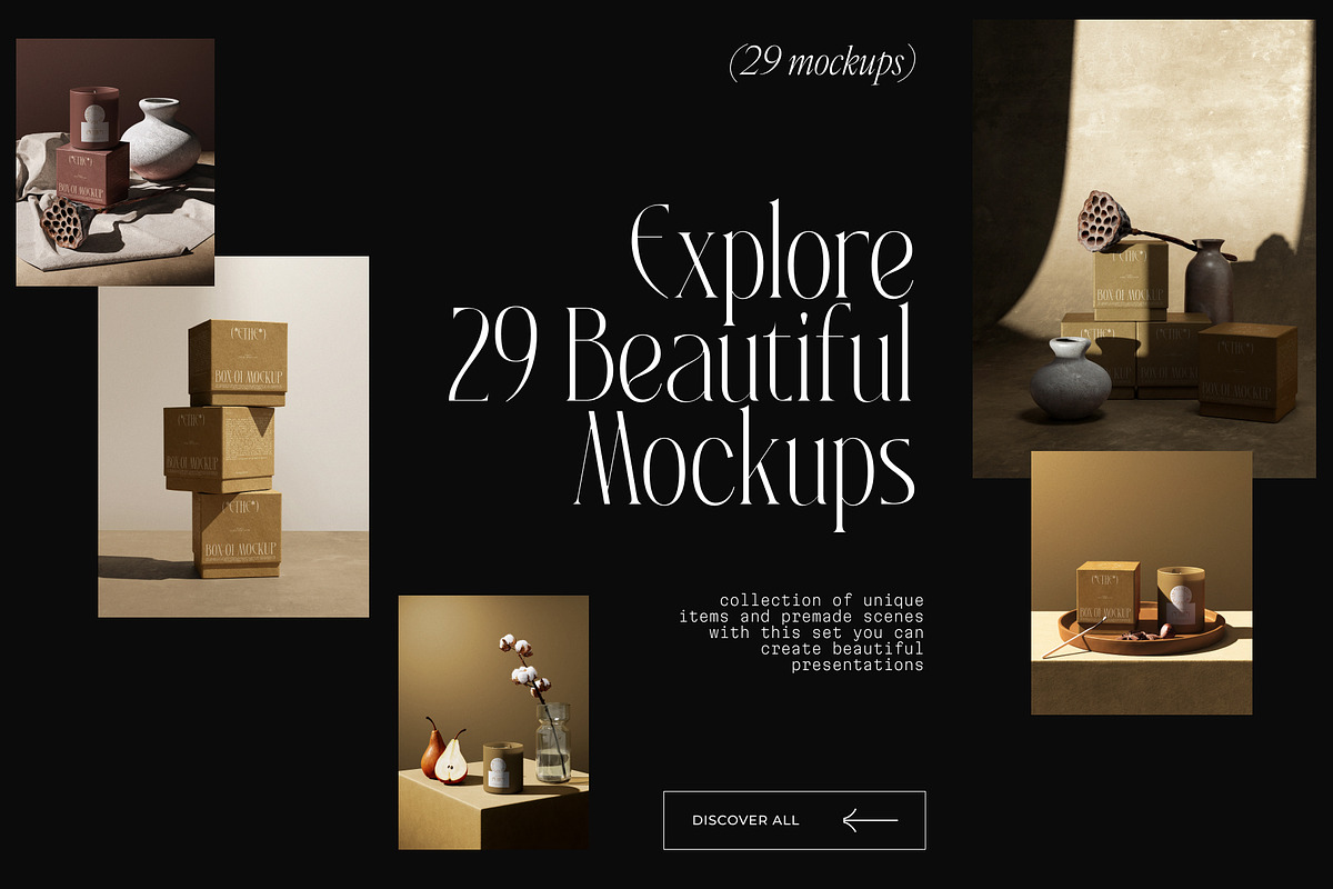 ETHE - Box&Candle mockups, a Packaging Mockup by Creatoom (Photo 2 of 15)