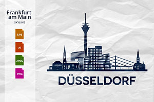 Düsseldorf Skyline Illustration