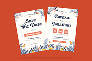Orangero Floral Wedding Invitation, an Invitation Template by iDoodle Studio (Thumbnail 3 of 4)