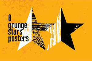 Grunge Stars abstract background set, a Decorative Illustration by PoPaShop