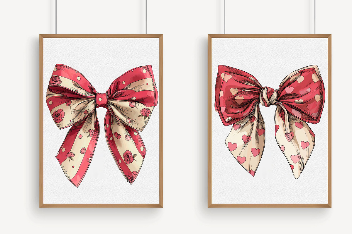 Valentines Day Coquette Bows Clipart, an Illustration by Libby Wishes (Photo 3 of 6)