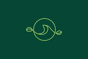 green wave nature leaf line logo, a Branding & Logo Template by devastd