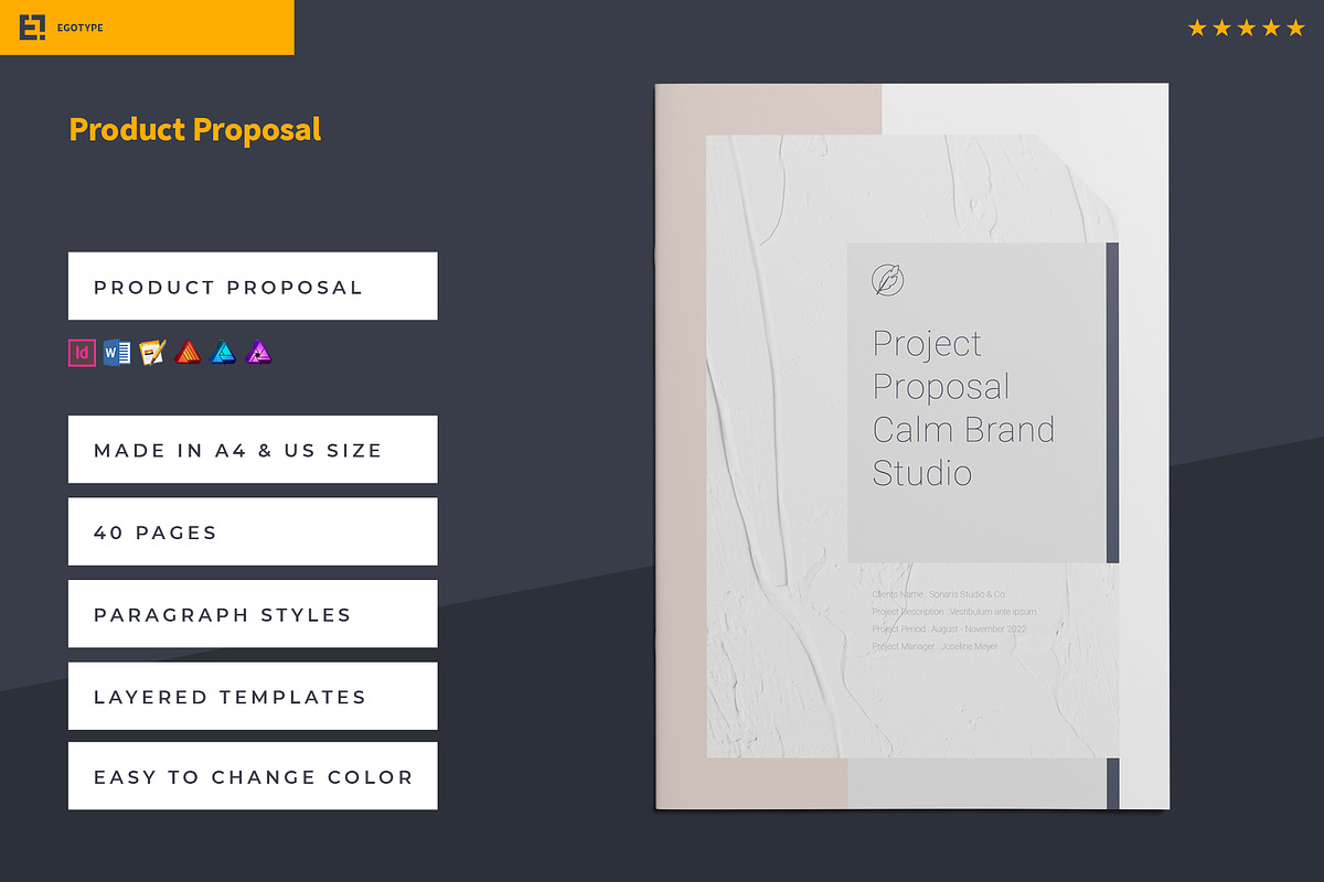 Calm Proposal, a Brochure Template by Egotype (Photo 1 of 25)