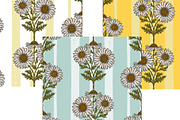 wild daisy botanical stripe, a Pattern Graphic by NayaChu (Thumbnail 7 of 10)
