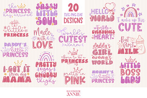 Baby Girl SVG Quote Bundle, an Object Graphic by IllustratorAnnie
