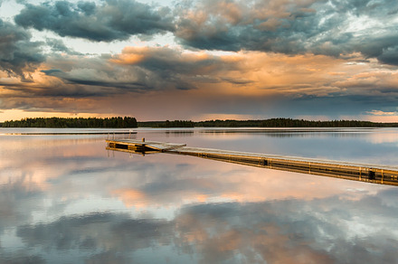 Reflection of sky in lake