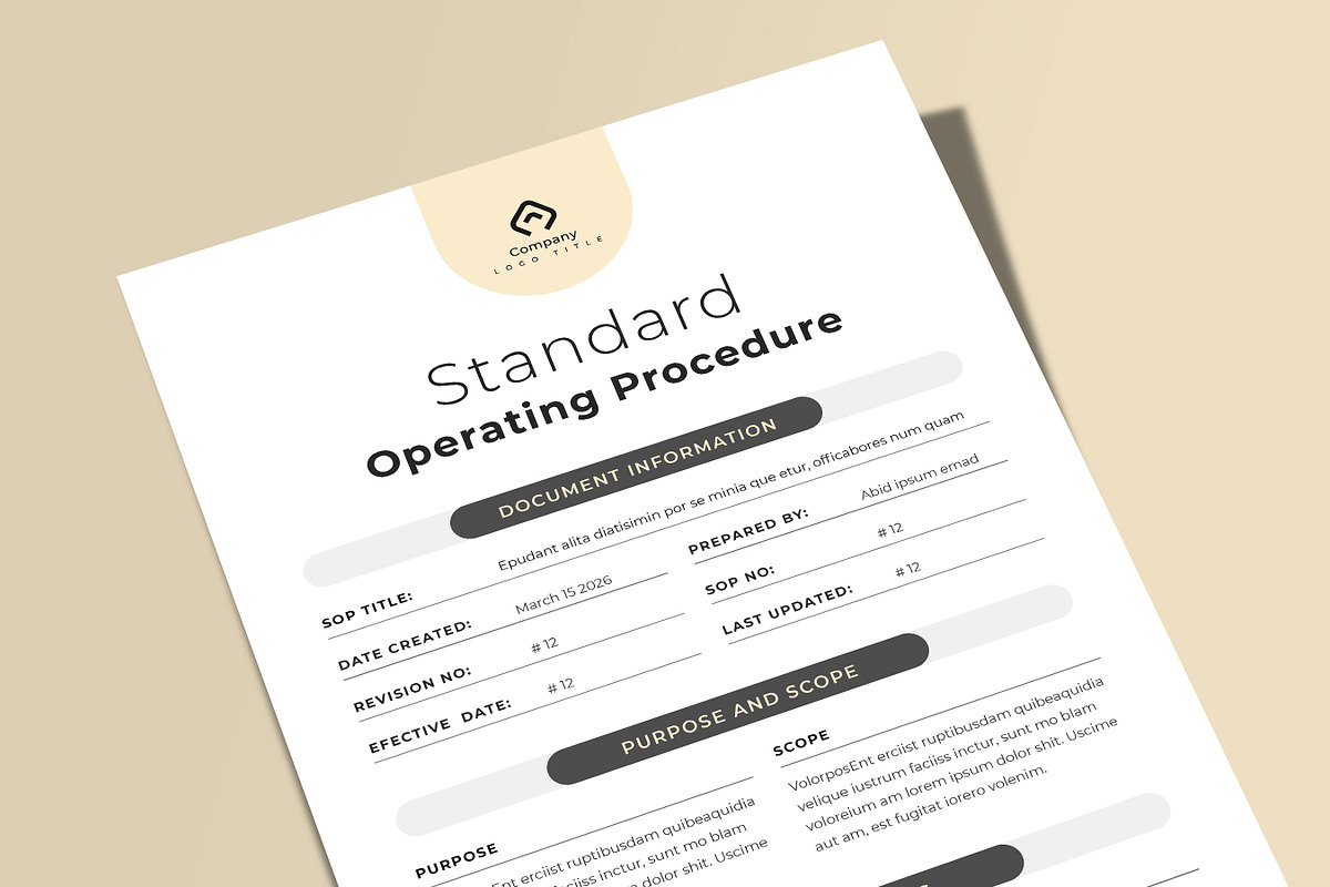 SOP Template, A4, US Letter, a Stationery Template by Niofix (Photo 5 of 7)