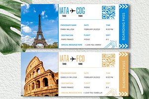 Editable Boarding Pass Template