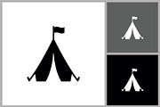 Camping Tent Silhouette Icon, a Branding & Logo Template by quadrazo (Thumbnail 1 of 2)