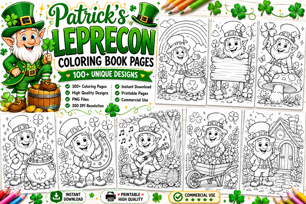 Patrick's Leprecon Coloring Book, a Person Illustration by S Graphic Studio (Photo 3 of 4)