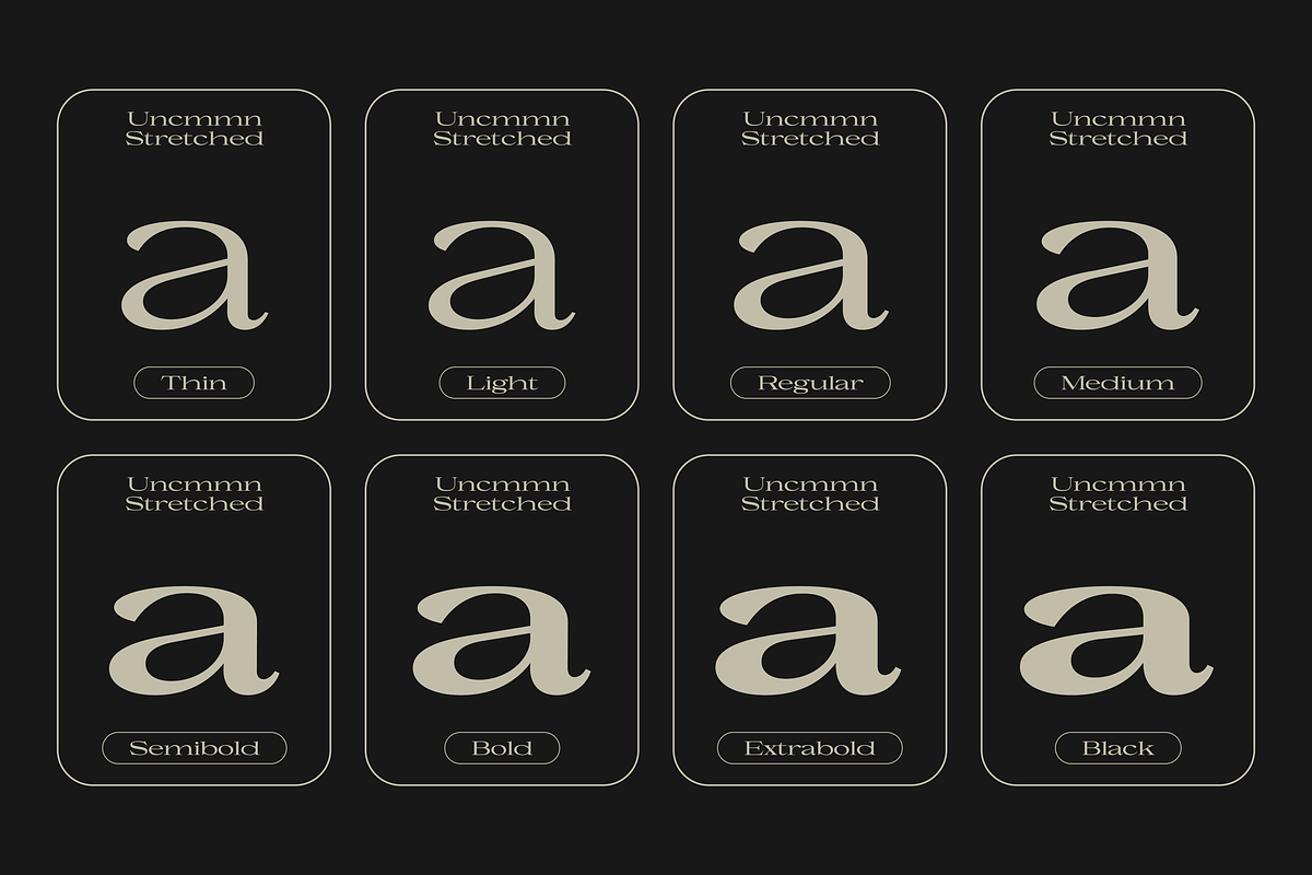Uncmmn Stretched - 7 Style Serif, a Serif Font by Kotivoro (Photo 5 of 18)