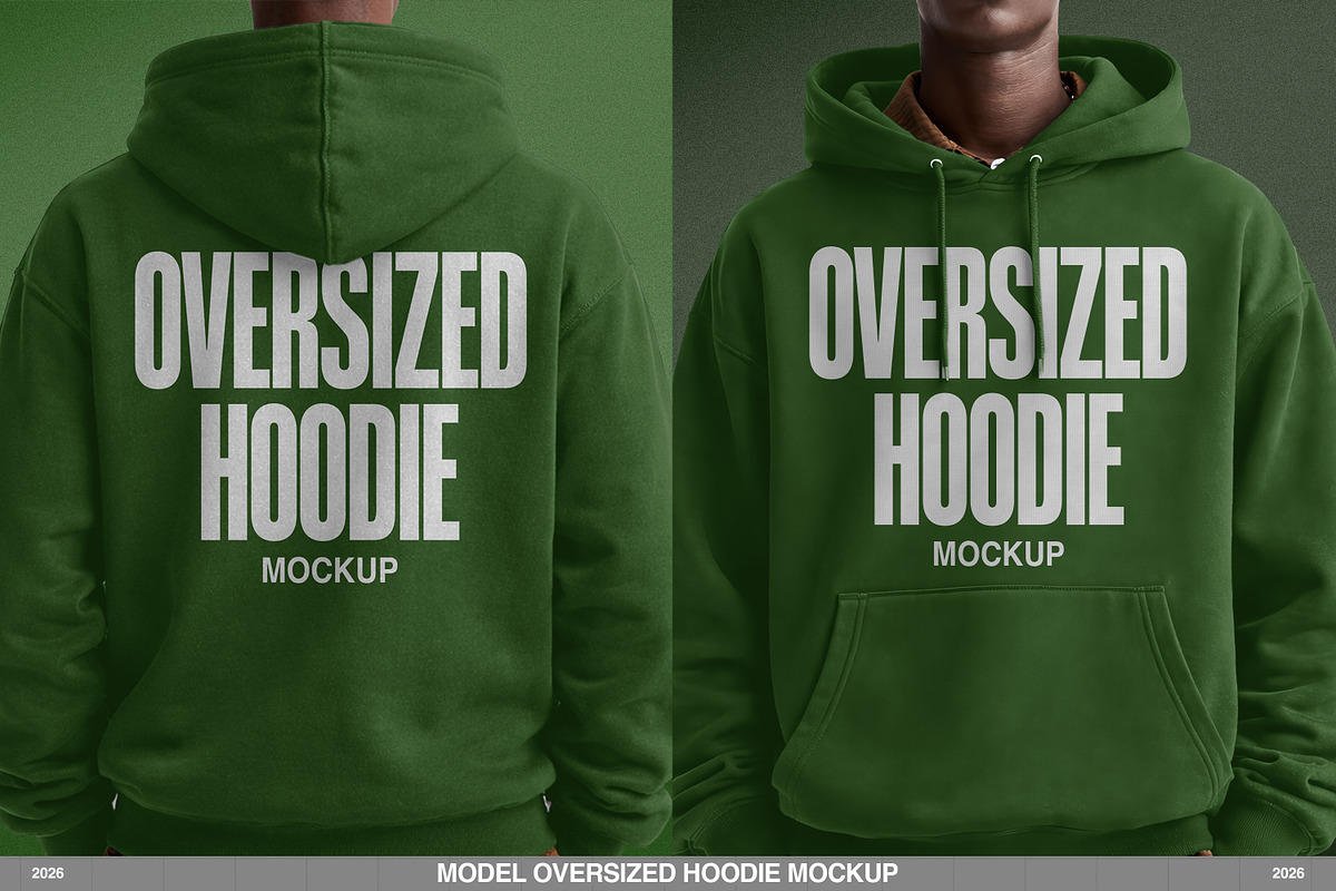 Model Oversized Hoodie Mockup, a Hoody Mockup by Irhasalfahad (Photo 3 of 6)